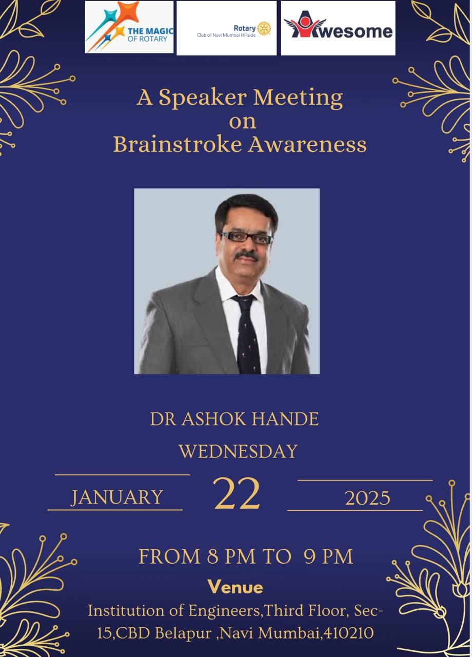 Stroke awareness session at Rotary Club Belapur by Brainline